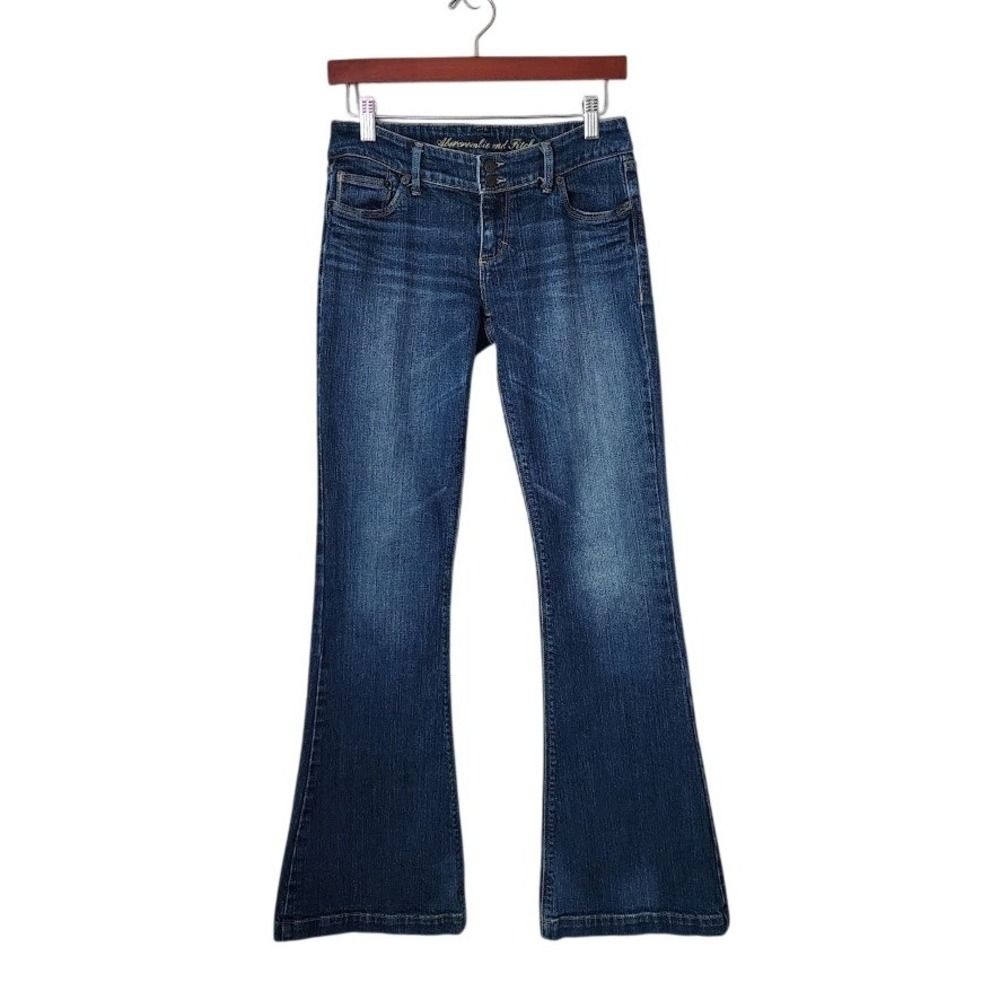 ABERCROMBIE & FITCH Y2K Low Rise Flare Jeans Dark Wash 2000's Size‎ 4